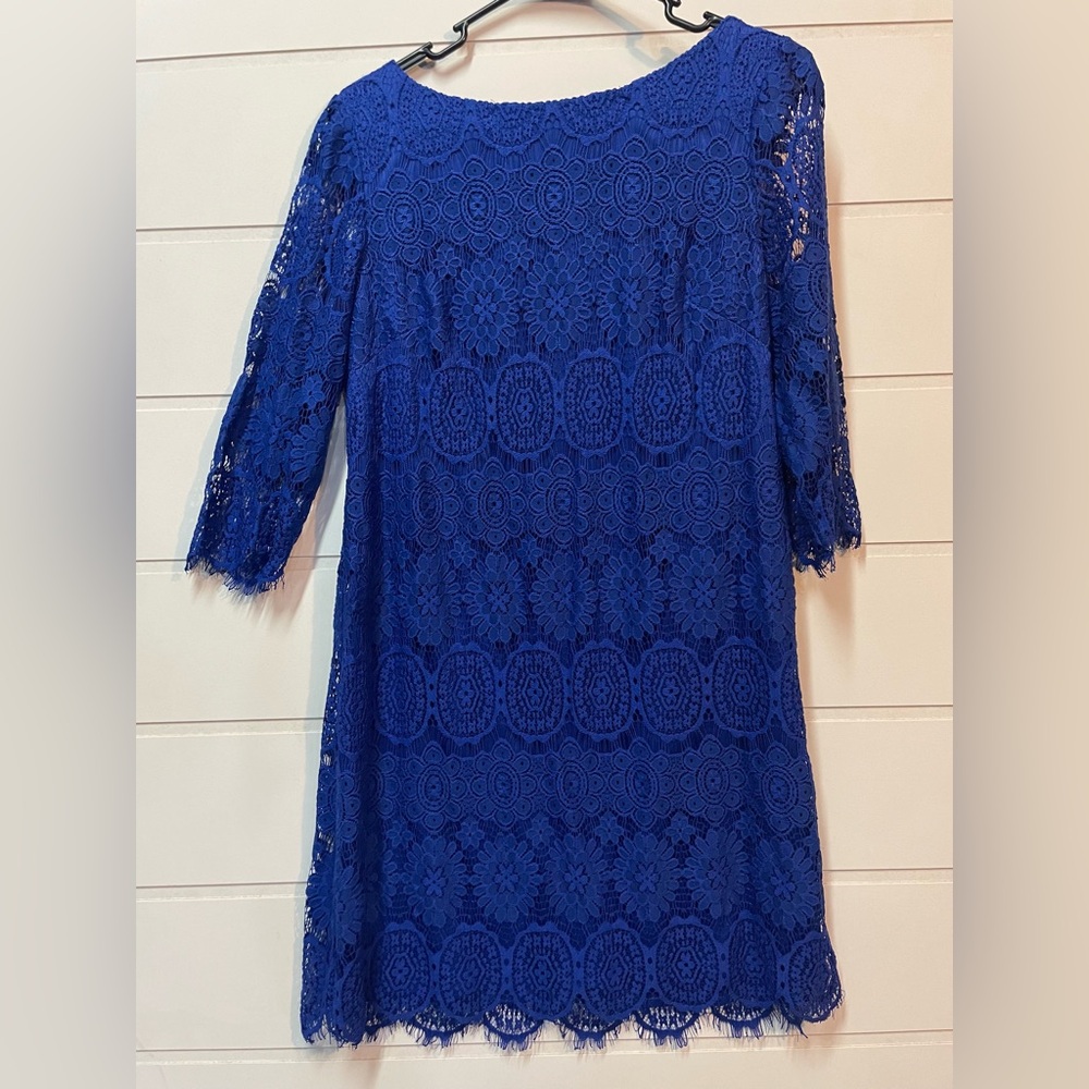 Elegant Blue Lace Dress
